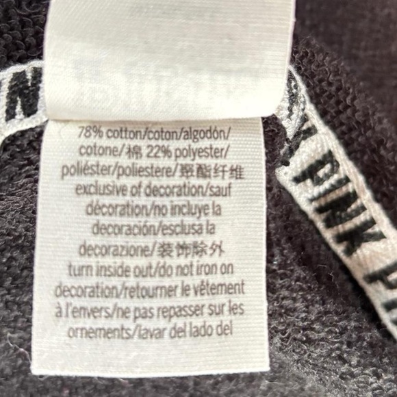 Victoria's Secret PINK Black Bling Rhinestone Zip up Hoodie ~ Size M - Picture 9 of 9